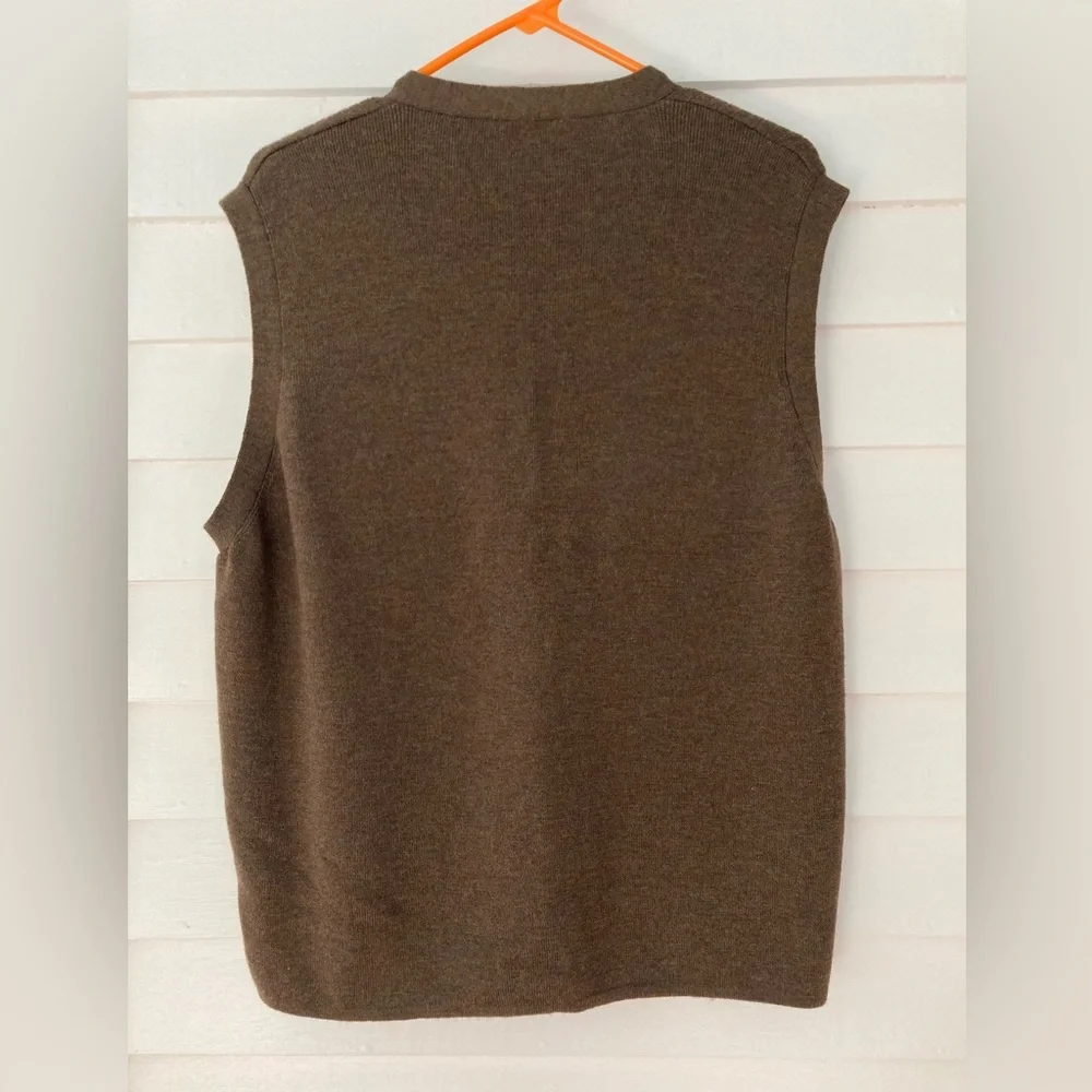 Jos. A. Bank | Merino Wool Chocolate Brown Button Up Sweater Vest Size Large - Picture 2 of 5
